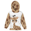 KID'S HOODIE (ALEX) - GIRAFFE SUSIE - looped knit fabric (122/128)