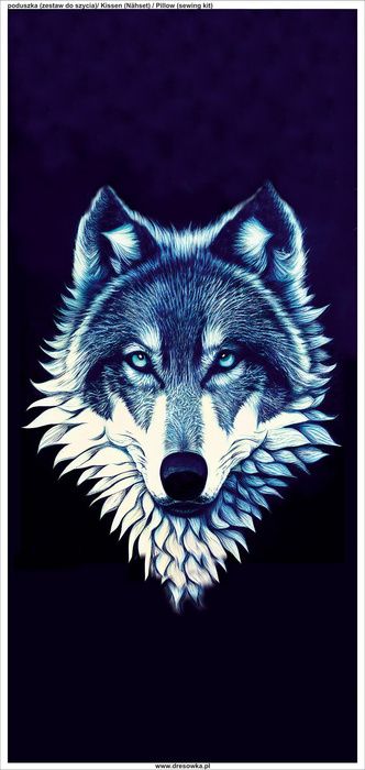KISSEN 45x45 - WOLF - Wasserabweisende Webware - Vorderseite + Rückseite
