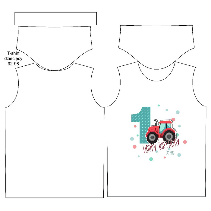 KID’S T-SHIRT - 1ST BIRTHDAY / TRACTOR - single jersey (92/98)