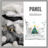 KISSENPANEL - TANNENBAUM UND GOLDENE STERNE (WEIHNACHTSFREUNDE)