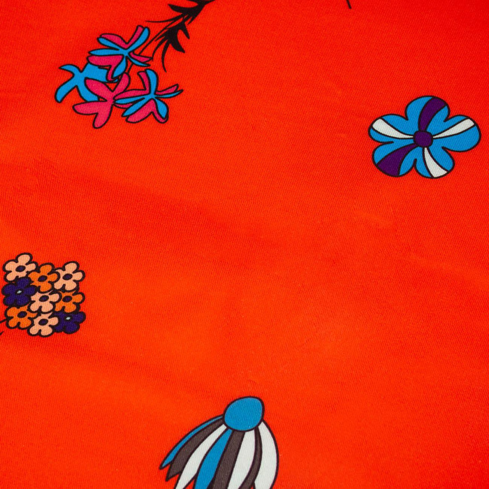 PAINTED FLOWERS / red - viscose woven fabric