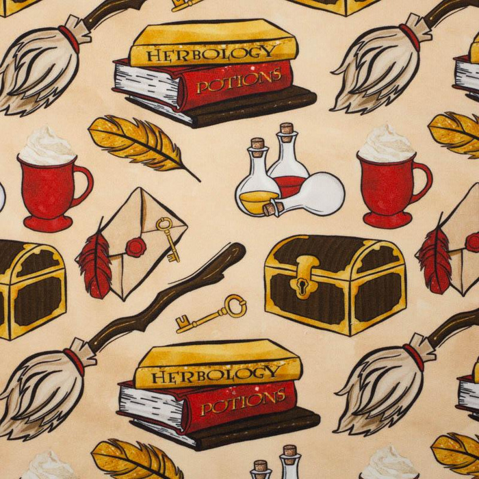 MAGIC MIX PAT. 3 (MAGIC SCHOOL) / beige - Cotton woven fabric