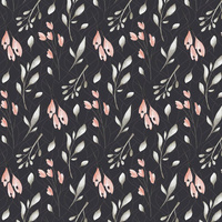 BLUMEN UND BLÄTTER Ms. 2 / graphit - Wasserabweisende Webware