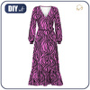 UMSCHLAG KLEID MIT RÜSCHEN (ABELLA) - NEON ZEBRA m. 1 - Nähset M