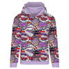 CLASSIC WOMEN’S HOODIE (POLA) - COMIC BOOK (purple - red) - looped knit fabric - XXL