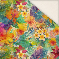 FLOWERS PAPAYA ORANGE WZ. 1 - Slub Weave
