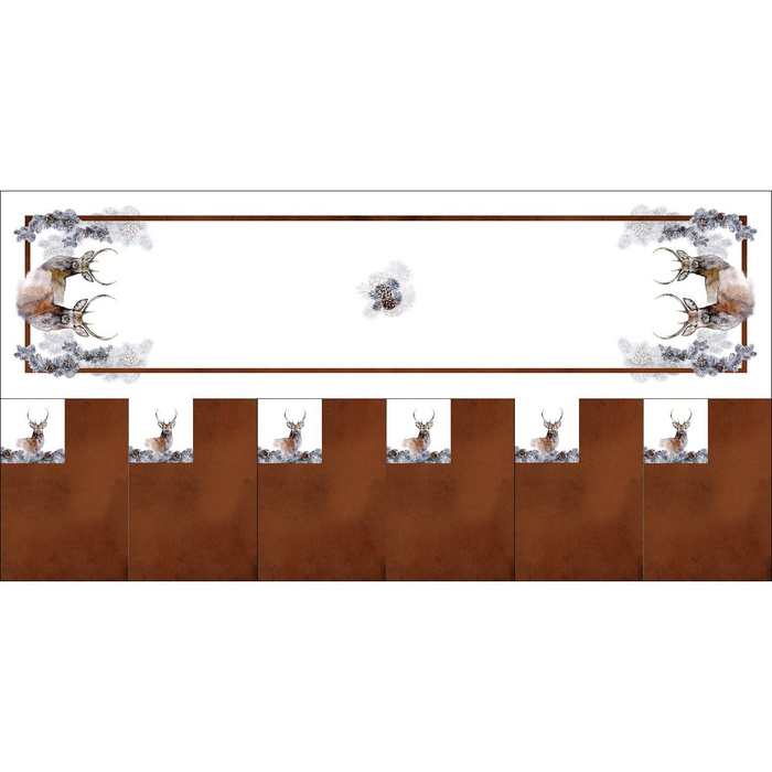 SERWETKI I BIEŻNIK - RENIFER / SZYSZKI - zestaw do uszycia