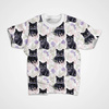 100CM PASTEL BLACK CAT - dzianina drapana z elastanem ITY