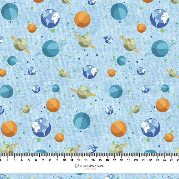 PLANETEN M. 2 (WELTRAUMEXPEDITION) / ACID WASH HELLBLAU - Baumwoll Webware