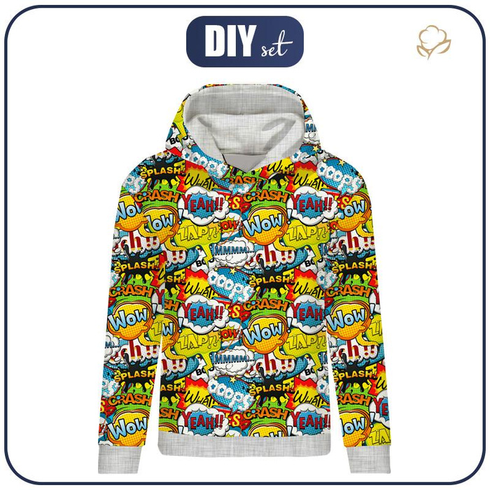 BLUZA DAMSKA (POLA) CLASSIC Z KAPTUREM - KOMIKS - dzianina pętelkowa XXXL