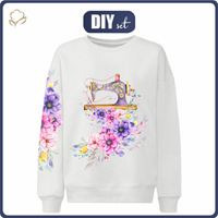 CHILDREN'S (NOE) SWEATSHIRT - SEWING MACHINE AND FLOWERS - sewing set (134/140)