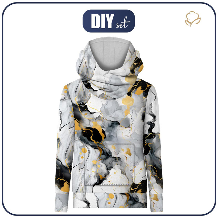 BLUZA Z KAPTUREM UNISEX (HYDRA) - ALCOHOL INK WZ. 3 - zestaw do uszycia (122/128)