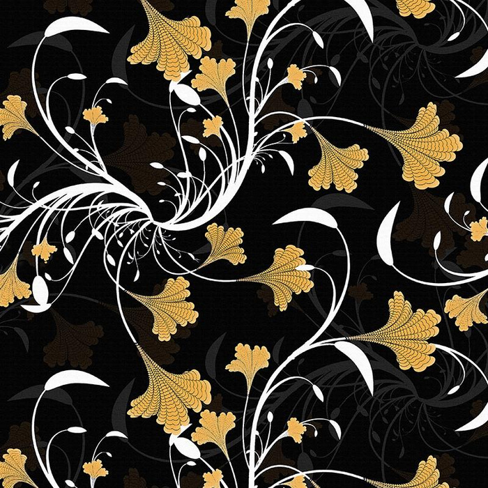 LISTÍ vz.  4 (zlatý) / černý - tkanina voděodolná