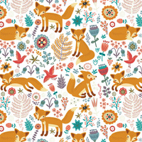 FOXES IN THE FORREST- Upholstery velour