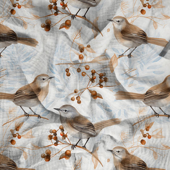 PASTEL BIRDS M. 1 - Baumwoll Musselin