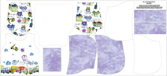 DĚTSKÁ MIKINA S KAPUCÍ (ALEX) - BAREVNÁ DOPRAVA - teplákovina