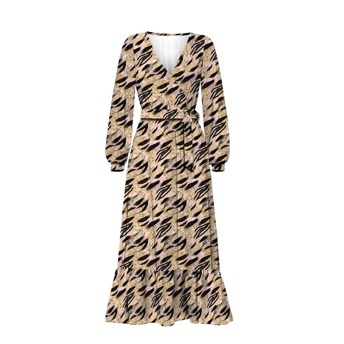 SUKIENKA KOPERTOWA Z FALBANKĄ (ABELLA) - GLAM PRINT WZ. 1 - zestaw do uszycia L