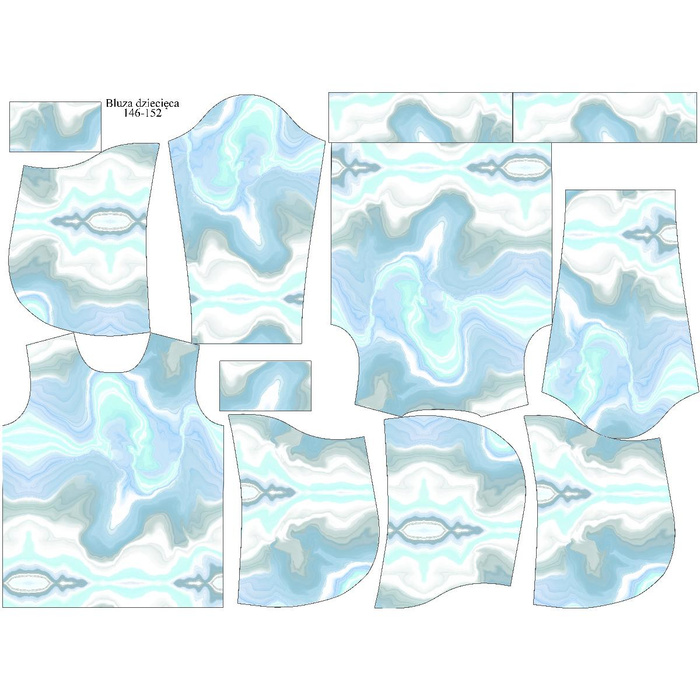 DĚTSKÁ MIKINA S KAPUCÍ (ALEX) - AKVARELY vz.6 - Sada šití