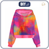 Cropped hoodie (IDA) - COLORFUL SPECKS - sewing set - L