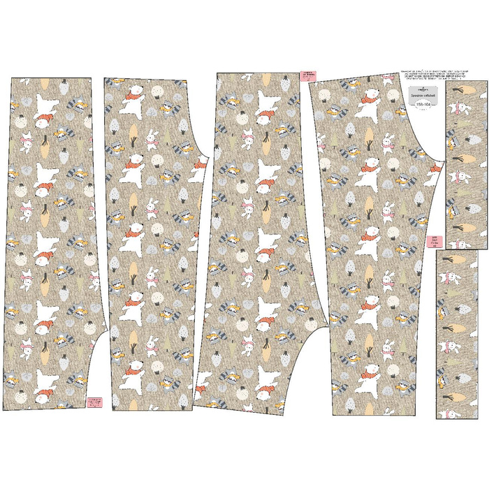 DZIECIĘCE SPODNIE Z SOFTSHELLU (YETI) - ZIMOWE PARTY WZ. 1 (ZIMOWA ZABAWA) / ACID WASH BEŻOWY (98/104)