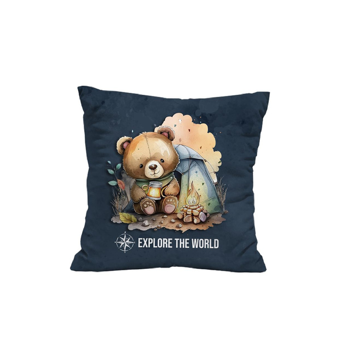 PILLOW 45X45 - EXPLORE THE WORLD - Upholstery velour - sewing set