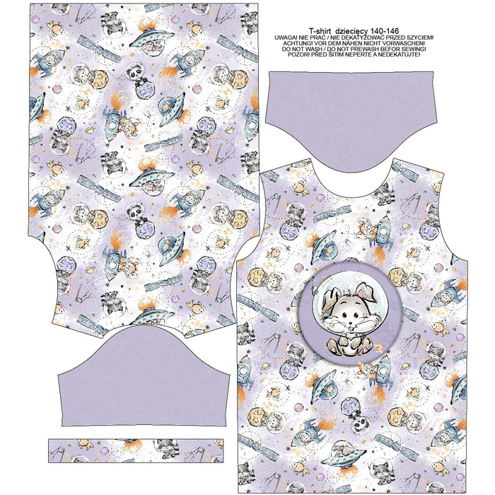 KID’S T-SHIRT - SPACE CUTIES pat. 10 (CUTIES IN THE SPACE) - single jersey (104/110)