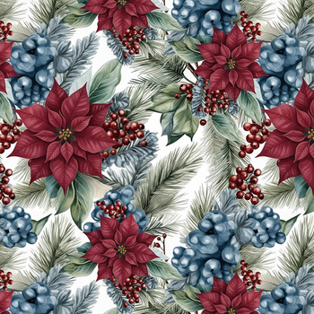 WINTER FLOWERS WZ.14 - tkanina bawełniana