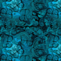 SPITZEN SCHMETTERLINGE / blau - Sommerswea tmit Elastan