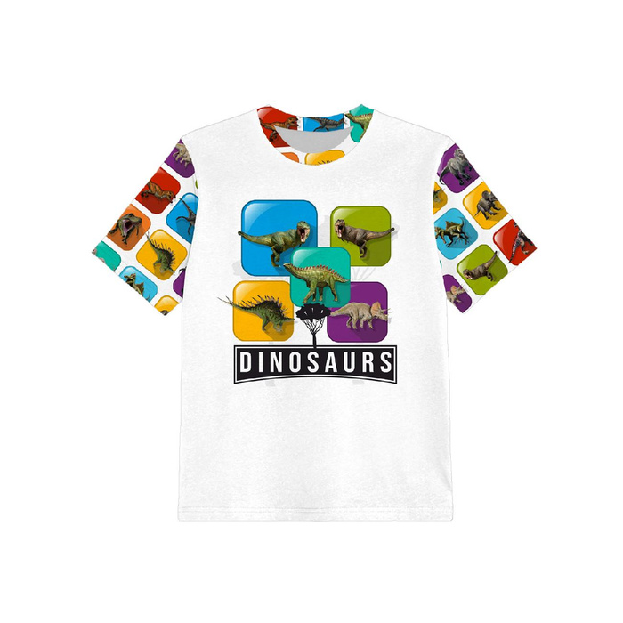 2-PACK - KID’S T-SHIRT - DINO pat. 2 - sewing set (104/110)