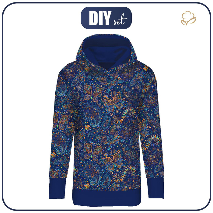LANGES DAMEN HOODIE (MEGI) - ETNO SCHMETTERLINGE - Nähset - S