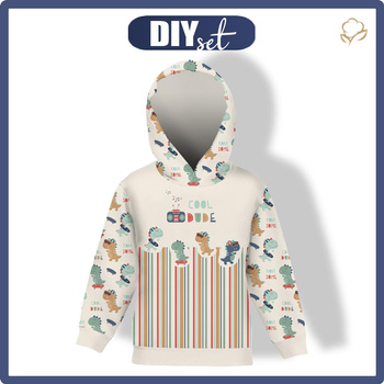 DĚTSKÁ MIKINA S KAPUCÍ (ALEX) - DINO / COOL DUDE - teplákovina