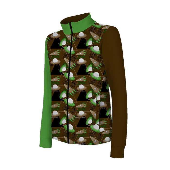 "MAX" CHILDREN'S TRAINING JACKET - UFO AND ROCKETS / triangles (AREA 51) - knit with short nap
