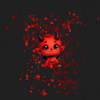 DEVIL CUTE HALLOWEEN WZ. 2 - PANEL (60cm x 50cm) dzianina drapana z elastanem ITY