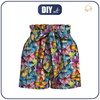 PAPERBAG SHORTS - WATER-COLOR FLOWERS pat. 8 - sewing set XS