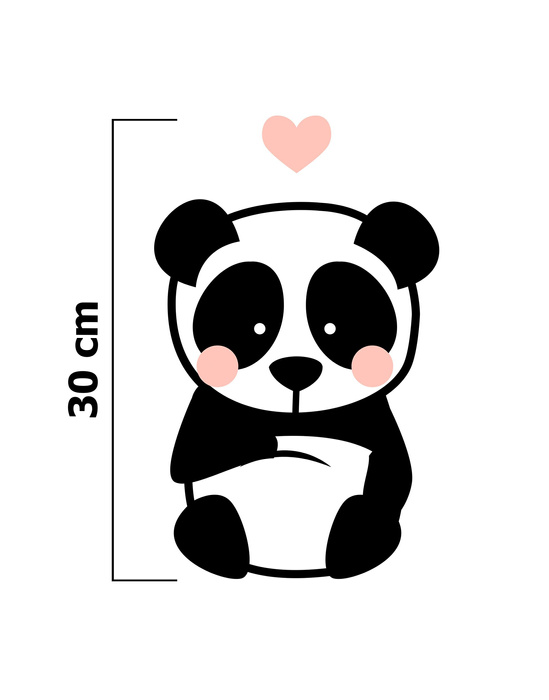 PANDA / BLADY RÓŻ ROZMIAR "S" 30x45 cm - biała (Przód) - panel dzianina pętelkowa