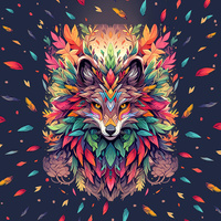 ANIMALS MANDALA wz.1 - panel (60cm x 50cm) Wasserabweisende Webware