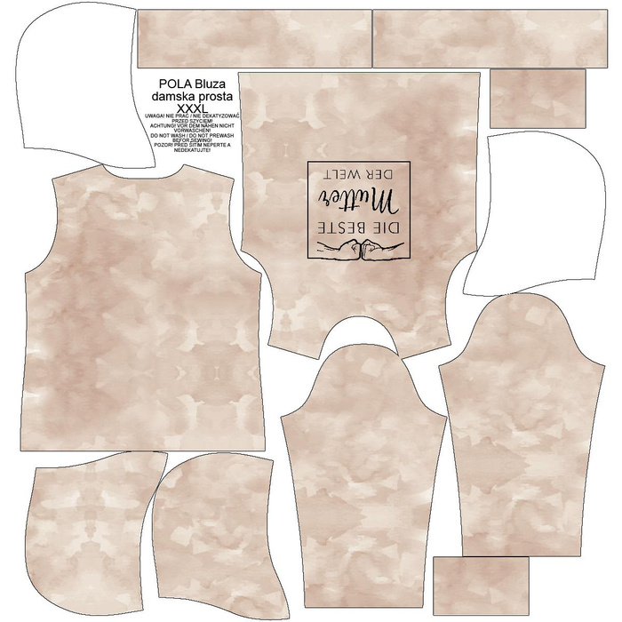 CLASSIC DAMEN HOODIE (POLA) - DIE BESTE MUTER DER WELT / CAMOUFLAGE m. 2 (beige) - Sommersweat - M