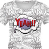 WOMEN’S T-SHIRT - COMIC BOOK / yeah (purple - red) - single jersey XXXL