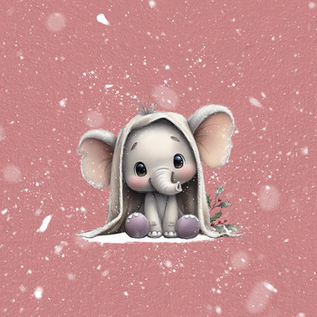 WINTER ANIMALS wz.16 - panel (60cm x 50cm) tkanina bawełniana