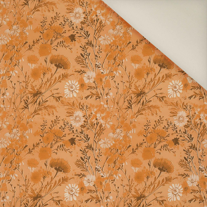 SUNDIAL ORANGE / FLOWERS- Polster- Velours