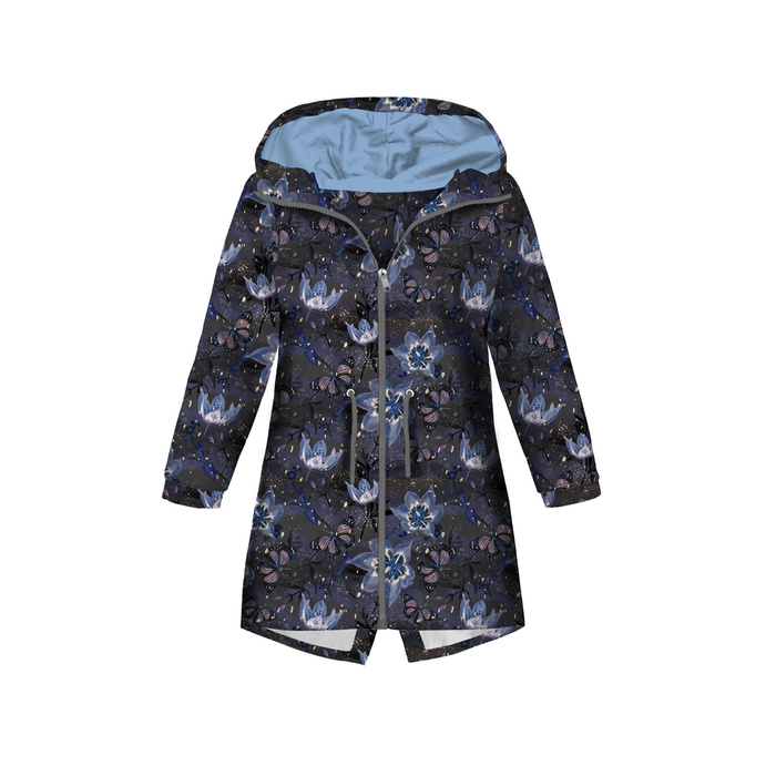 PARKA DZIECIĘCA (ARIEL) - KSIĘŻYCOWE LILIE (ZACZAROWANA NOC) - softshell (134/140)