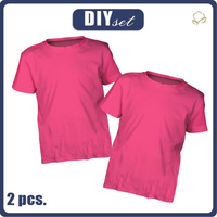 2-PACK - BASIC KID’S T-SHIRT - RASPBERRY (DARK PINK)- sewing set