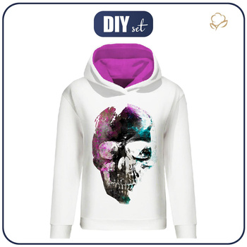 CLASSIC WOMEN’S HOODIE (POLA) - SKULL pat. 4 - looped knit fabric