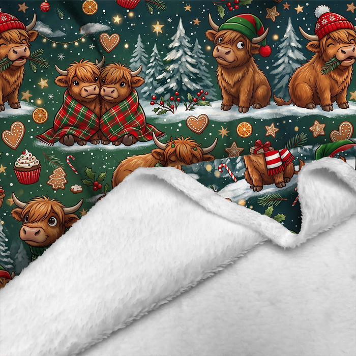 CHRISTMAS HIGHLAND COWS - Minky plush