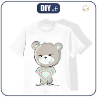 KID’S T-SHIRT- BEAR (mint) / Heart -  single jersey