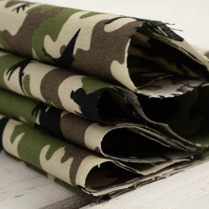 MINI DINO / CAMOUFLAGE OLIVE - POPLIN 100% cotton