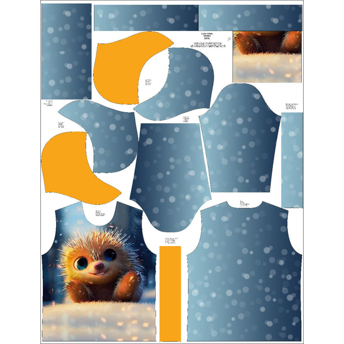 UNISEX HOODIE (HYDRA) - ANIMATED HEDGEHOG - sewing set XXXL