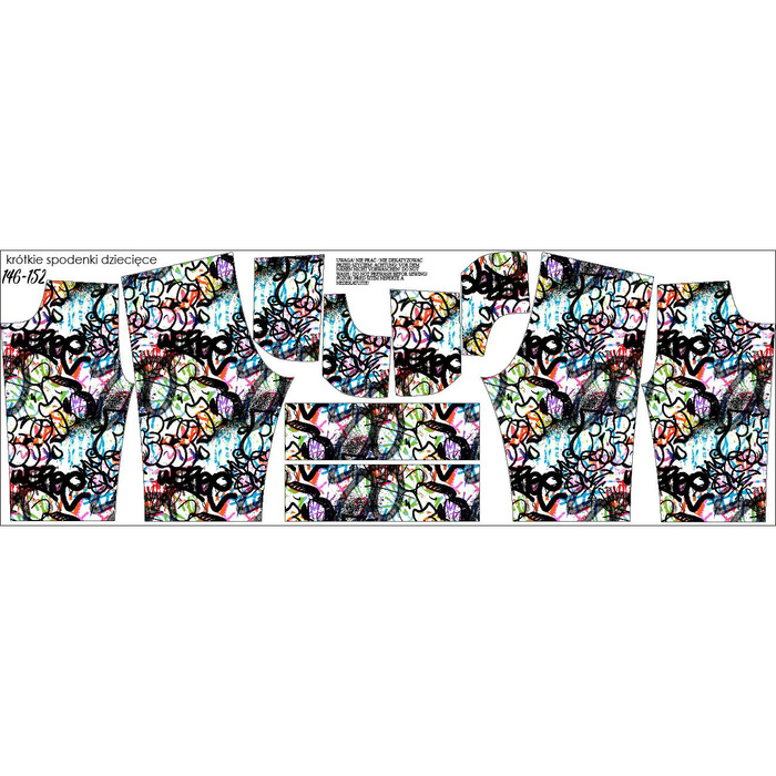 DĚTSKÉ ŠORTKY (RIO) - STREET ART vz. 4 - teplákovina (146-152)