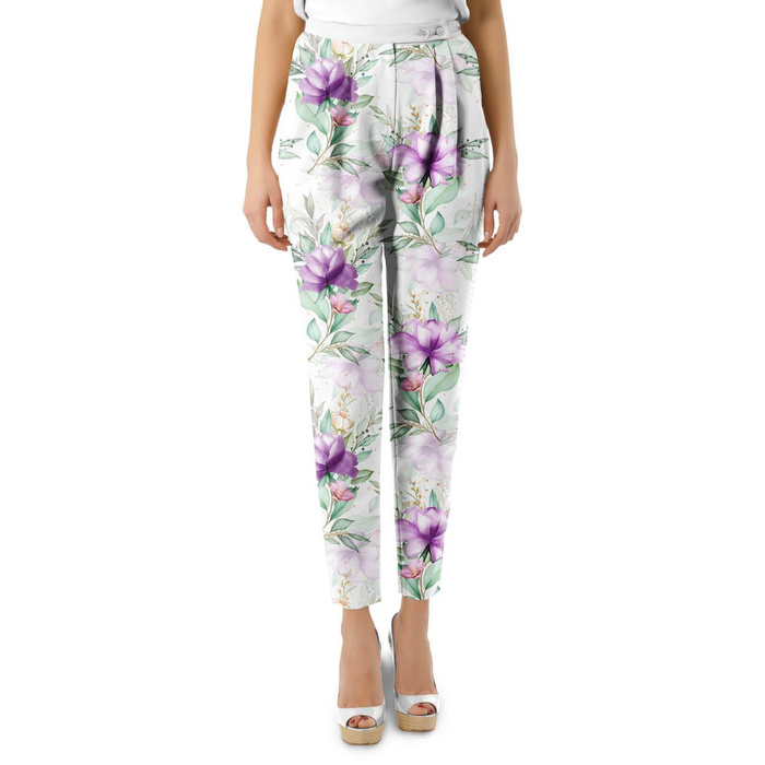 PURPLE MAGNOLIAS - single jersey with elastane 