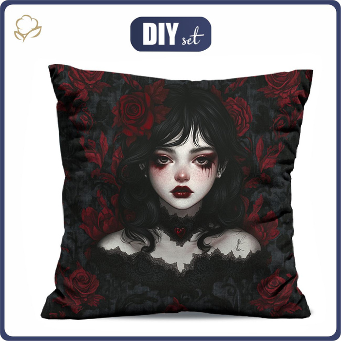 PODUSZKA 45X45 - VALENTINE'S DAY / GIRL - tkanina wodoodporna - zestaw do uszycia